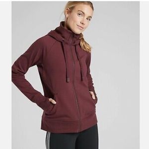Athleta Triumph Hoodie Jacket - Burgundy, Size XS